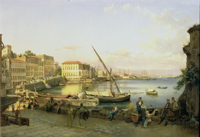 El malecón de Santa Lucía, Nápoles, c.1820 de Silvestr Fedosievich Shchedrin